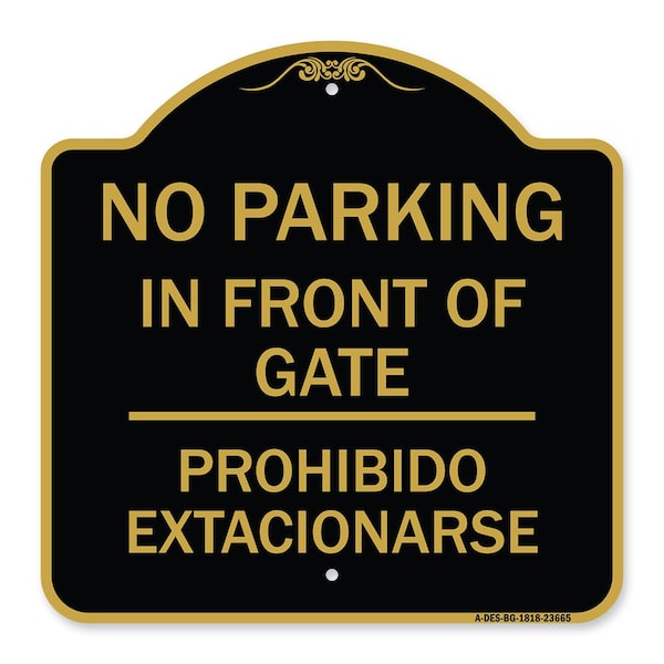 Signmission No Parking No Parking in Front of Gate Prohibido Estacionarse, A-DES-BG-1818-23665 A-DES-BG-1818-23665 - main